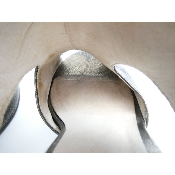 Farylrobin Womens Metallic Peep Toe Block Heels W/ Buckle Closure Size 8 - Picture 10 of 15